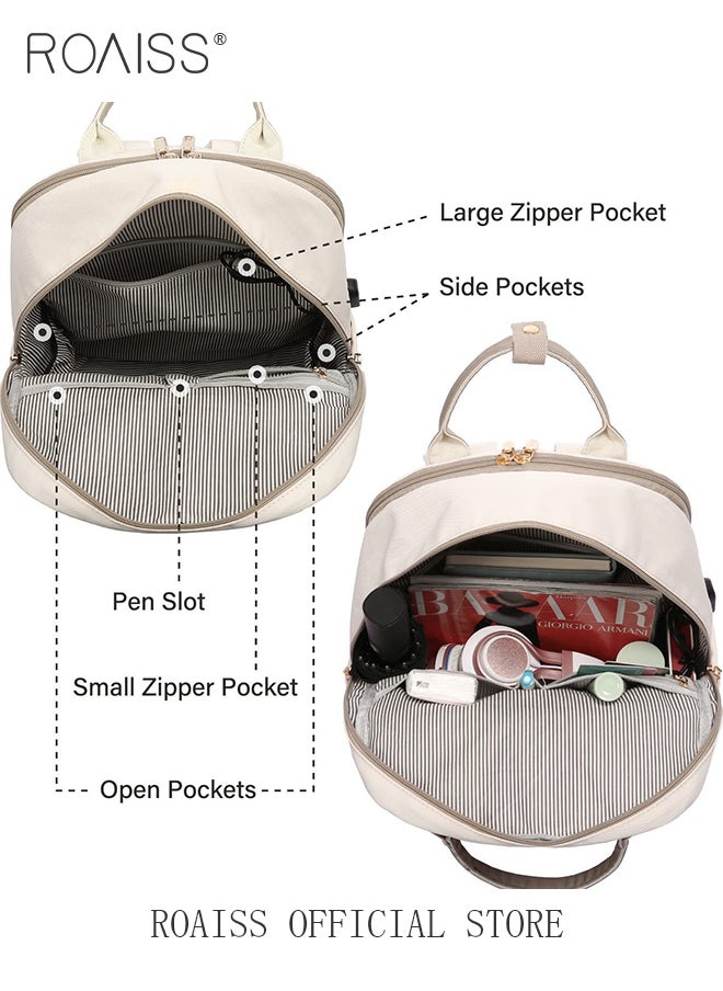 roaiss - Unisex Multifunctional Backpack with Comfortable Back Padding Large Capacity Multiple Compartments Scientific Partitioning Ideal for Short Trips with Trolley Case Fixing Strap and USB Charging - Image 1