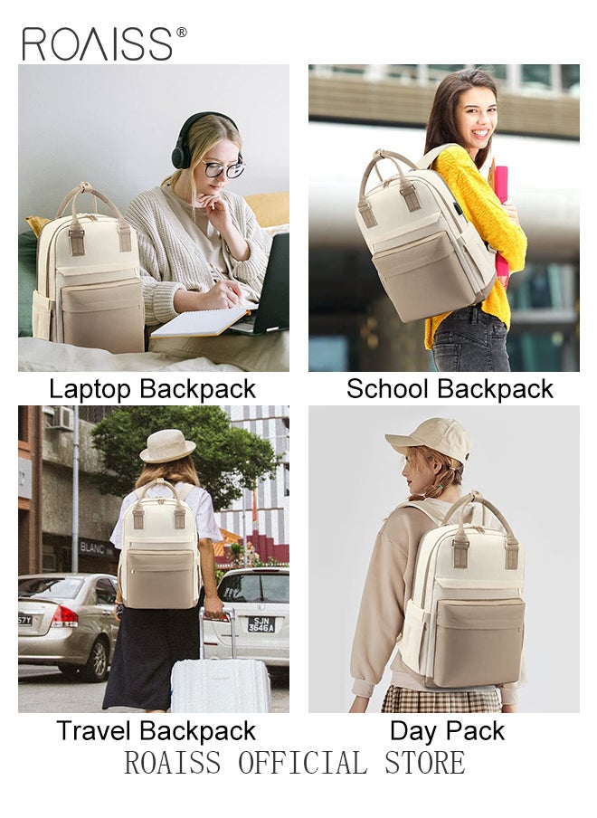 roaiss - Unisex Multifunctional Backpack with Comfortable Back Padding Large Capacity Multiple Compartments Scientific Partitioning Ideal for Short Trips with Trolley Case Fixing Strap and USB Charging - Image 1