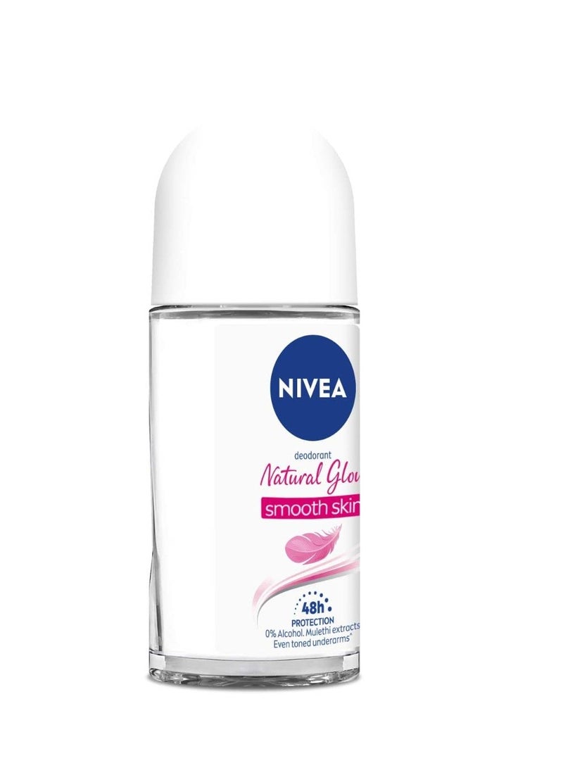 NIVEA Natural Glow Smooth Skin Deodorant Roll On for Women, 50ml (originally Whitening Smooth Skin) - Image 3