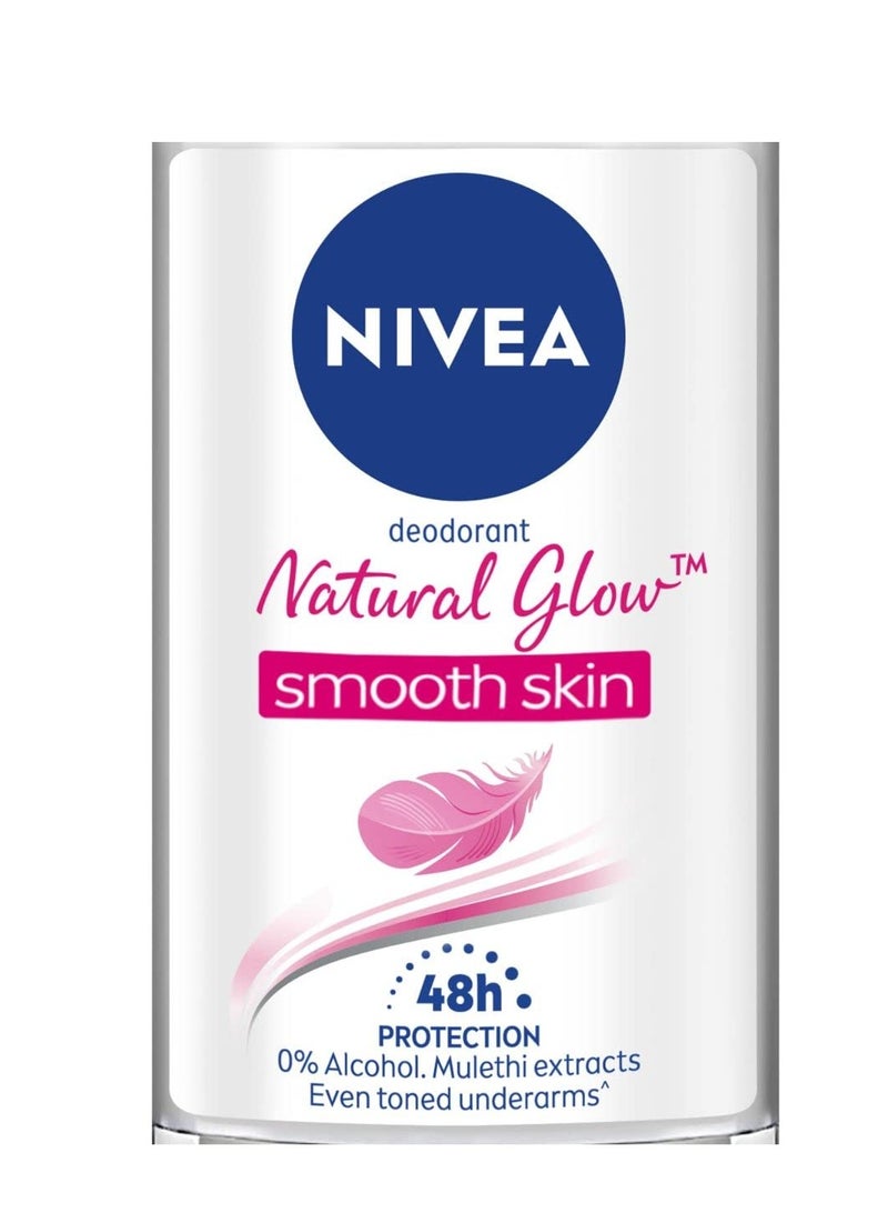 NIVEA Natural Glow Smooth Skin Deodorant Roll On for Women, 50ml (originally Whitening Smooth Skin) - Image 4