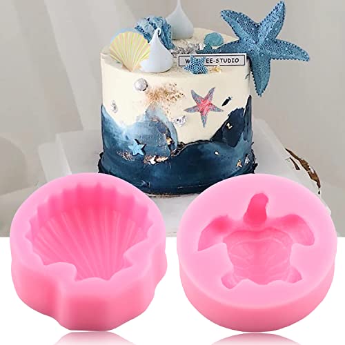 ZiXiang Sea Turtle Silicone Molds Seashell Starfish Seahorse Fondant Mold Tortoise Chocolate Candy Molds For Cake Decoration Polymer Clay Gum Paste Set Of 4 - Image 5