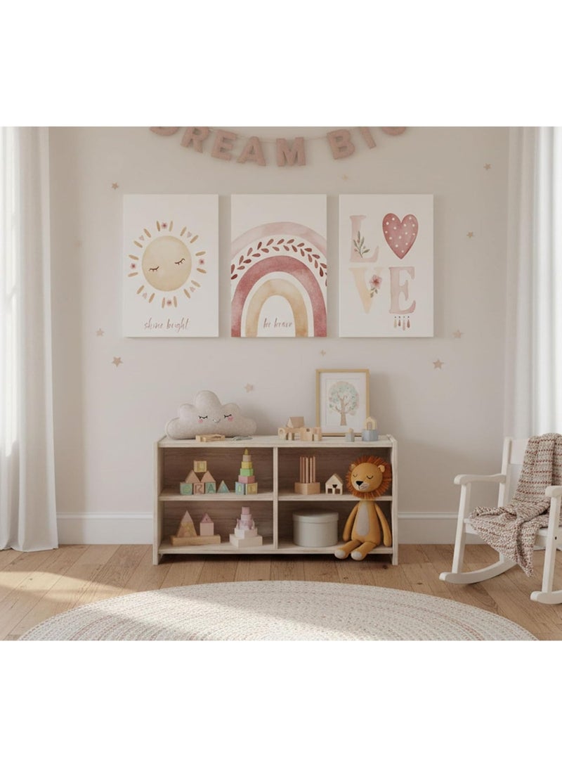 Mawan Children's wall art set, 3 pieces, 30x40 cm each - 30 mm thick - Digital printing with UV coating - Self-adhesive, easy to install - Safe materials - Image 2