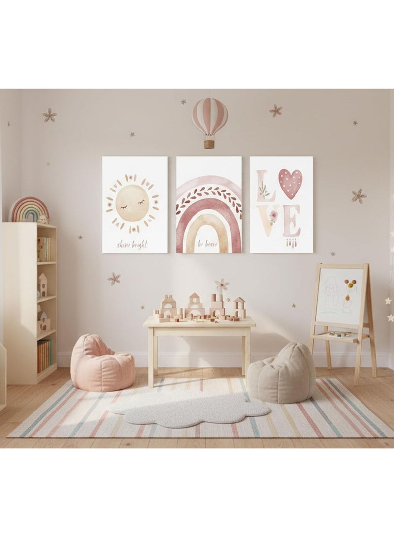 Mawan Children's wall art set, 3 pieces, 30x40 cm each - 30 mm thick - Digital printing with UV coating - Self-adhesive, easy to install - Safe materials - Image 3