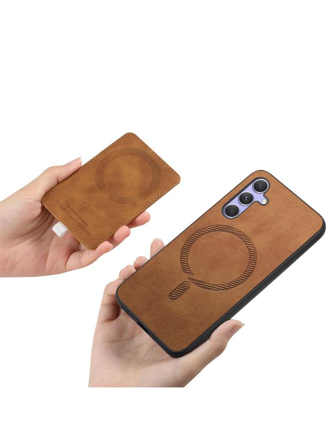 S-TOP Case For Samsung Galaxy S24 Ultra 5G Retro Cross Leather Ring Side Insert Card Bag MagSafe Phone Case - Image 3