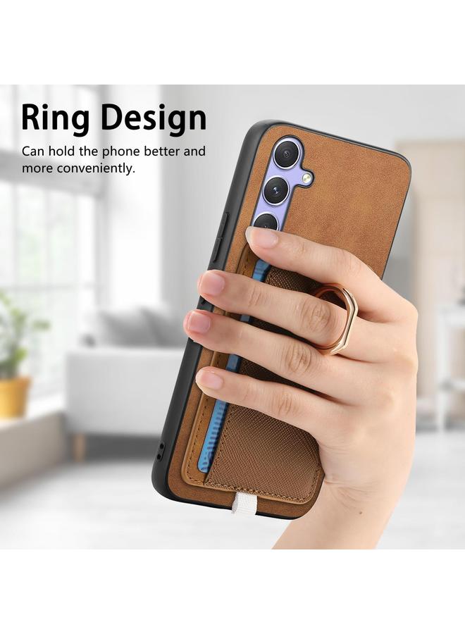 S-TOP Case For Samsung Galaxy S24 Ultra 5G Retro Cross Leather Ring Side Insert Card Bag MagSafe Phone Case - Image 5