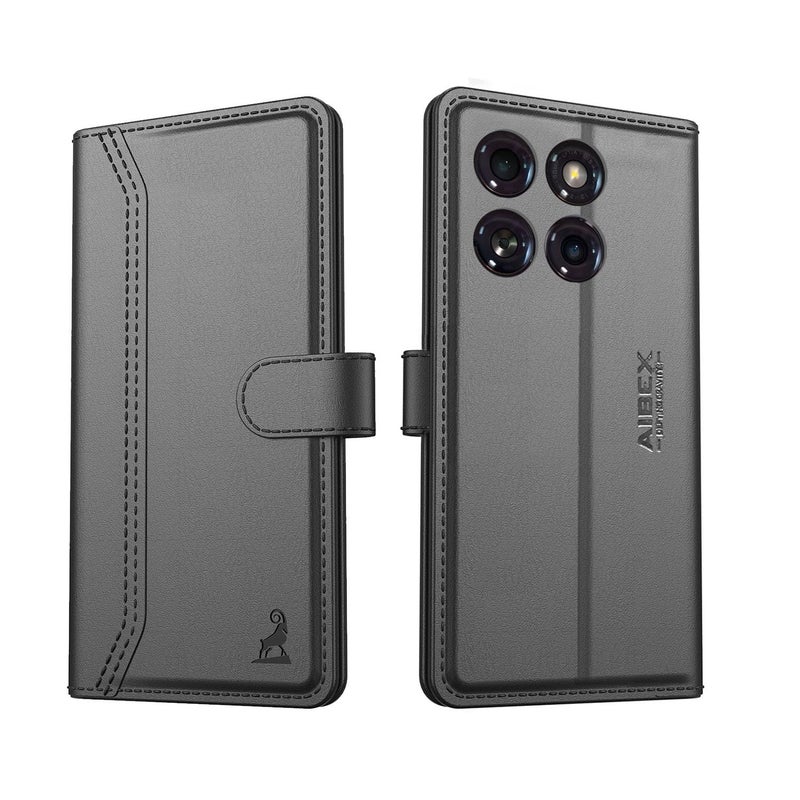 AIBEX غطاء فليب AIBEX ® متوافق مع موتورولا إيدج 60 5G / موتورولا إيدج 60 فيوجن 5G بتشطيب جلد | داخل TPU مع جيوب للبطاقات | حامل محفظة | حماية كاملة - أخضر - Image 1