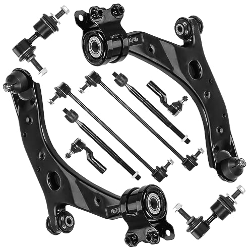 ILONPA ذراع التحكم السفلي الأمامي مع مفاصل كروية روابط قضيب التوازن ونهايات قضبان التوجيه مجموعة تعليق لسيارات مازدا 3 من 2004-2009، مازدا 3 سبورت 2009، مازدا 5 من 2006-2017 (10 قطع) - Image 1