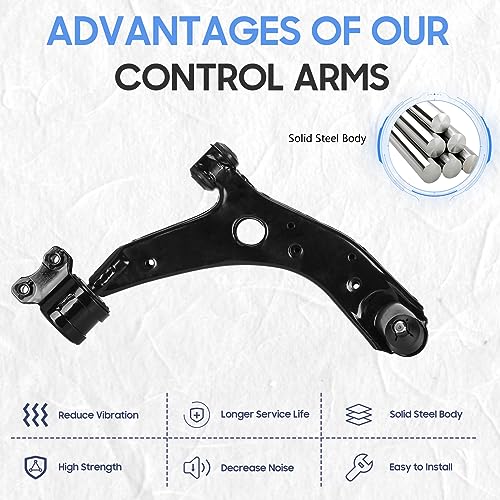 ILONPA ذراع التحكم السفلي الأمامي مع مفاصل كروية روابط قضيب التوازن ونهايات قضبان التوجيه مجموعة تعليق لسيارات مازدا 3 من 2004-2009، مازدا 3 سبورت 2009، مازدا 5 من 2006-2017 (10 قطع) - Image 3