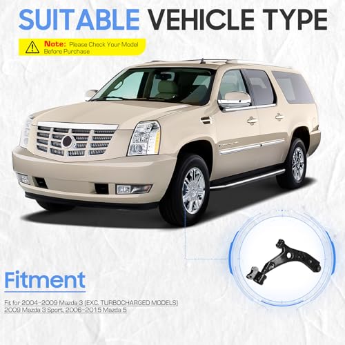 ILONPA ذراع التحكم السفلي الأمامي مع مفاصل كروية روابط قضيب التوازن ونهايات قضبان التوجيه مجموعة تعليق لسيارات مازدا 3 من 2004-2009، مازدا 3 سبورت 2009، مازدا 5 من 2006-2017 (10 قطع) - Image 2