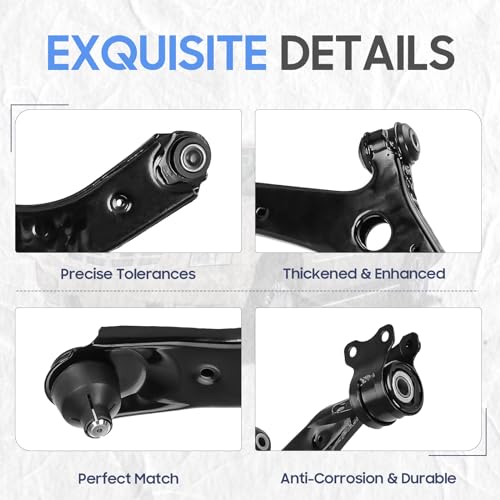 ILONPA ذراع التحكم السفلي الأمامي مع مفاصل كروية روابط قضيب التوازن ونهايات قضبان التوجيه مجموعة تعليق لسيارات مازدا 3 من 2004-2009، مازدا 3 سبورت 2009، مازدا 5 من 2006-2017 (10 قطع) - Image 4