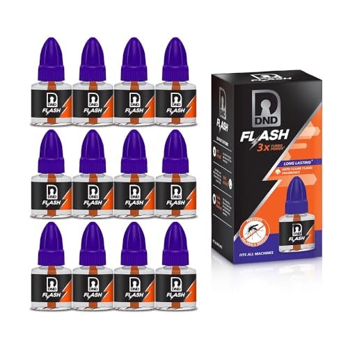 DND Flash Mosquito Repellent Refill | Liquid Vaporiser | 3X Turbo Power | Pack of 12-45ml Each - Image 1