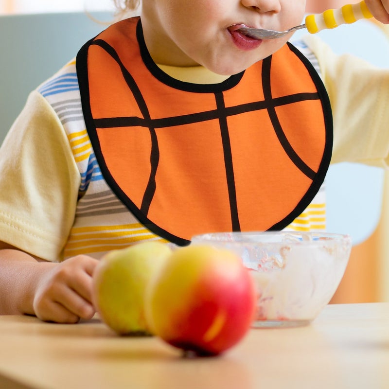 Zebrum Triple Layer Waterproof Baby Boy Sports Bibs,Cotton Front,Plastic Liner,Polyester Fleece Back,Highly Absorbent Drooling Burp Cloths with Snap for 6-36 Months Boys Girls for Baby Shower( Basketball) - Image 5