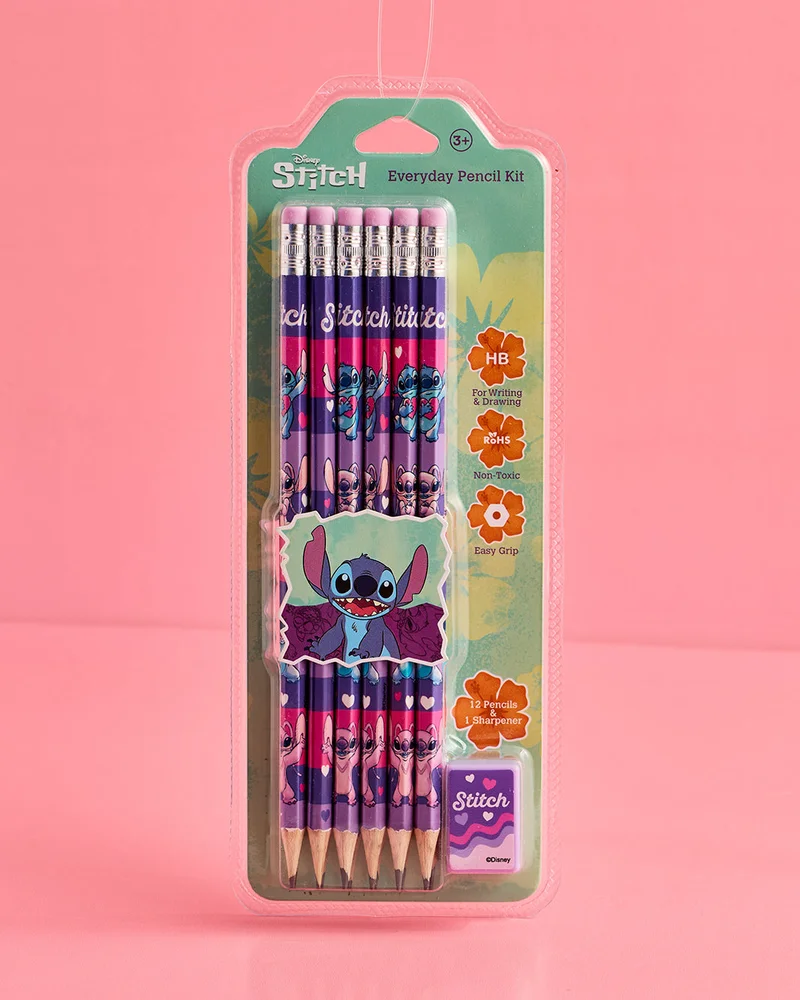 REDTAG Purple 12 Pencils and Sharpener Set
