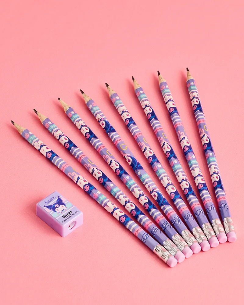REDTAG Purple 12 Pencils and Sharpener Set