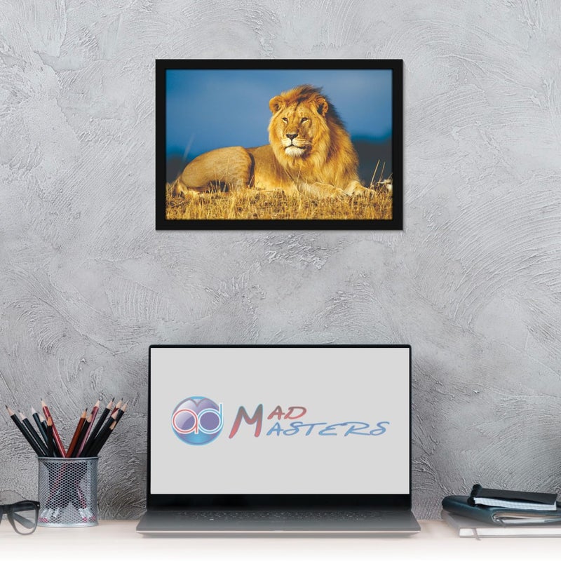 Mad Masters Mad Masters Lion Wild Animal Painting Aesthetic Hanging Photo Frame Decorative Item Home Decoration and Wall Decor for Living Room and Bedroom MM 2416 8x12 Inch Canvas With Plexi Glass  - Image 4