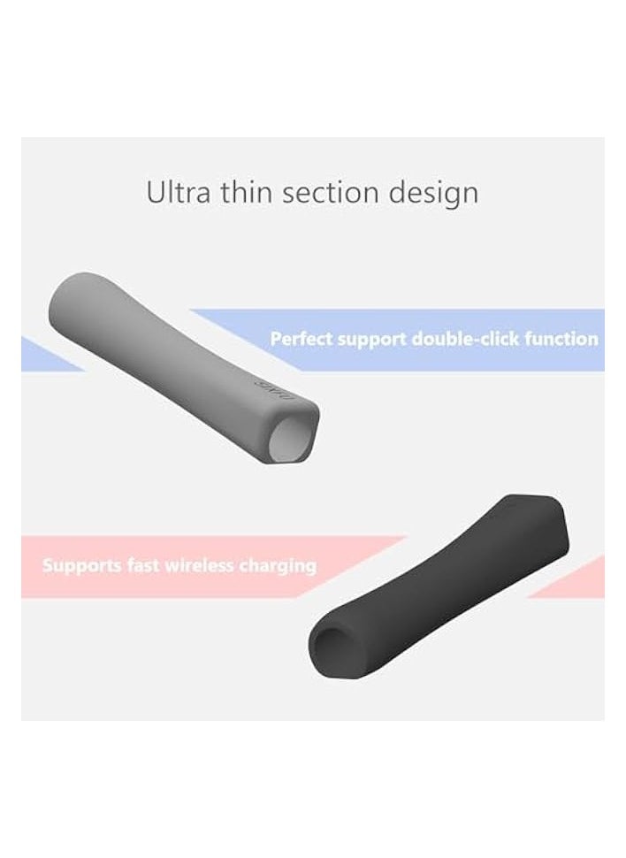 PROMASS - Grip Designed for Apple Pencil 2nd Generation/Apple Pen USB-C, 2 PCS Premium Silicone Multifunctional Grip for iPad Pencil Stylus Pen (Black,Gray) - Image 1