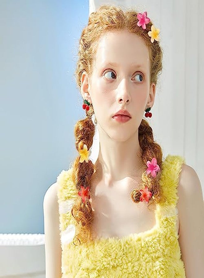 CHIROGRAPHY 6 Pcs Colorful Clear Flower Hair Claw Clips | Small Hawaiian Style Hair Clips for Thick and Thin Hair | Stylish Plastic Hairs Clamps for Women and Girl | Fashion Hairs Accessories Gift Set - Image 5