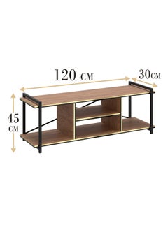 DANTA HOME TV Table With A Beautiful And Modern Design, Made Of Wood And Metal Legs, 120x30x45 - Brown  - Image 4