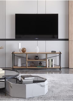 DANTA HOME TV Table With A Beautiful And Modern Design, Made Of Wood And Metal Legs, 120x30x45 - Brown  - Image 2