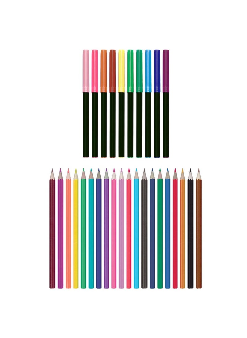 Hinkler Art Maker Ultimate Colouring Carry Case include 20-Coloured Artists Pencil, 10 Coloured Markers, Over 90 IMages, Amazing Animals Edition, a Complete Colouring Set for Kids - Image 2