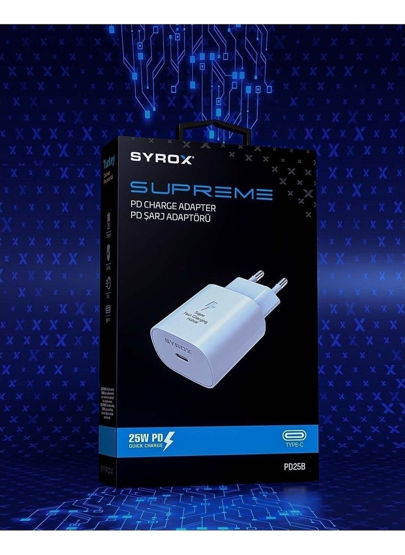 Syrox - Samsung Note 8 Note 9 Compatible Type-C 25W Head Fast Charger_(Cable Not in the Box) - Image 1