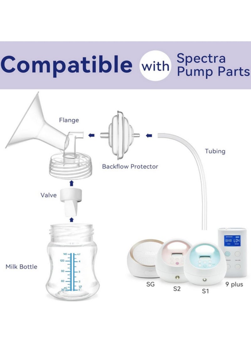 For Spectra Breast Pumps Replacement Set-6 Duckbill Valves, 2 Backflow Protectors, 2 Silicone Tubing, 2 Silicone Membranes for Spectra S1, S2, S3, 9 Plus, Synergy Gold odels - Image 2