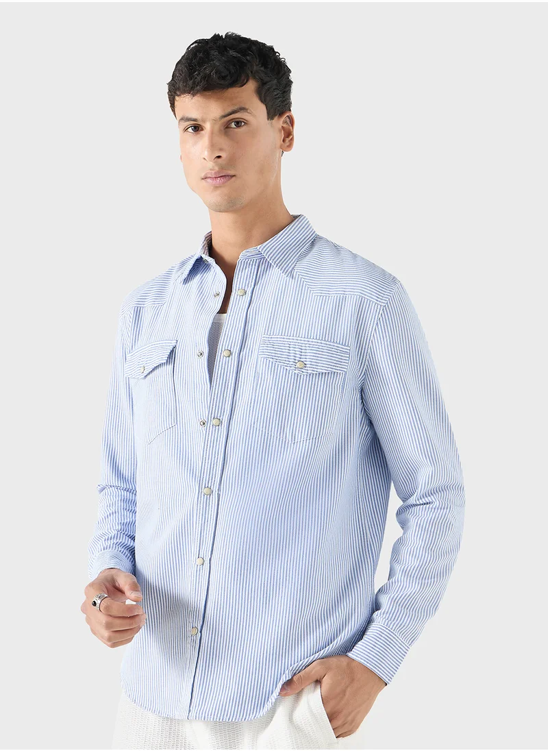 Iconic Striped Regular Fit Button Down Shirt