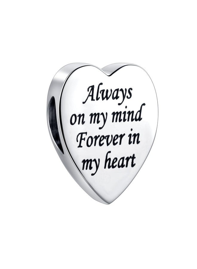 MiiFort Bestie Clear Love Heart Charm fit Pandora Charms Bracelets Birthday Beads for Women Always on My Mind Forever In My Heart Stainless Steel - Image 3