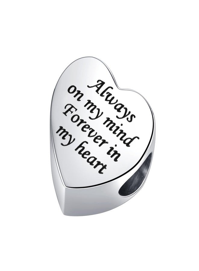 MiiFort Bestie Clear Love Heart Charm fit Pandora Charms Bracelets Birthday Beads for Women Always on My Mind Forever In My Heart Stainless Steel - Image 4