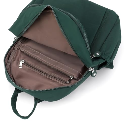 Tanweibago Mini Nylon Women Backpacks,11L Small Ladies backpacks Casual Lightweight Women Shopping Travel Daypack (Dark Green) - Image 3