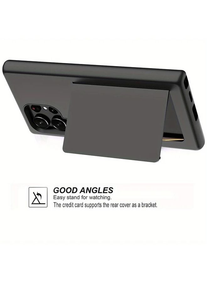 Black Flip Card Wallet Case For Samsung Galaxy S25 Shockproof Protective Cover - Image 5