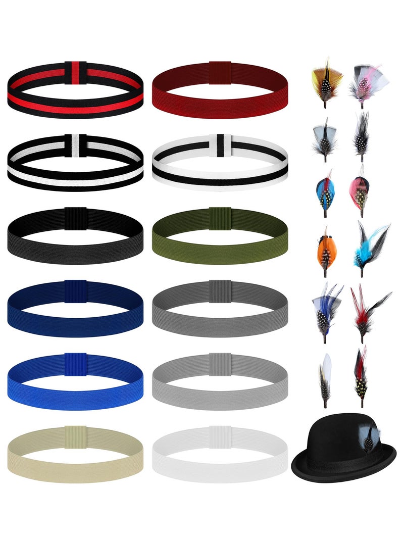Breathffy 24 Pcs Hat Bands Decorative Feathers for Cowboy Panama Western Costume Headwear Women Men(Classic) - Image 1