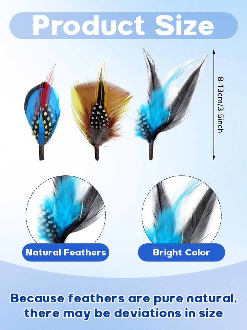 Breathffy 24 Pcs Hat Bands Decorative Feathers for Cowboy Panama Western Costume Headwear Women Men(Classic) - Image 2