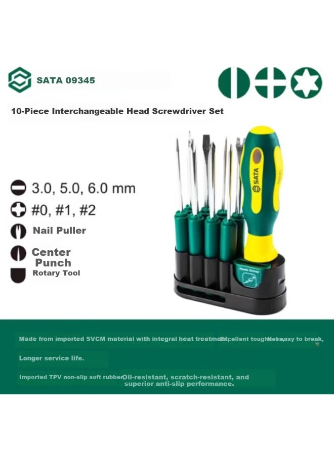 Sata 10pcs Interchangeable Head Screwdriver Set 09345 - Image 2