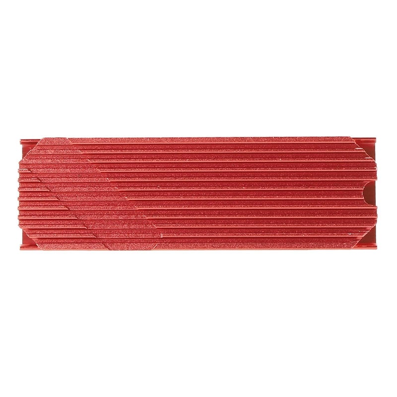 M.2 2280 SSD Heatsink, Anodized Aluminum Alloy with 45 Degree Inclined Heat Conduction and Silicone Thermal Pads, Compatible with Single Double Sided M.2 2280 SSD for Desktop (Red) - Image 2