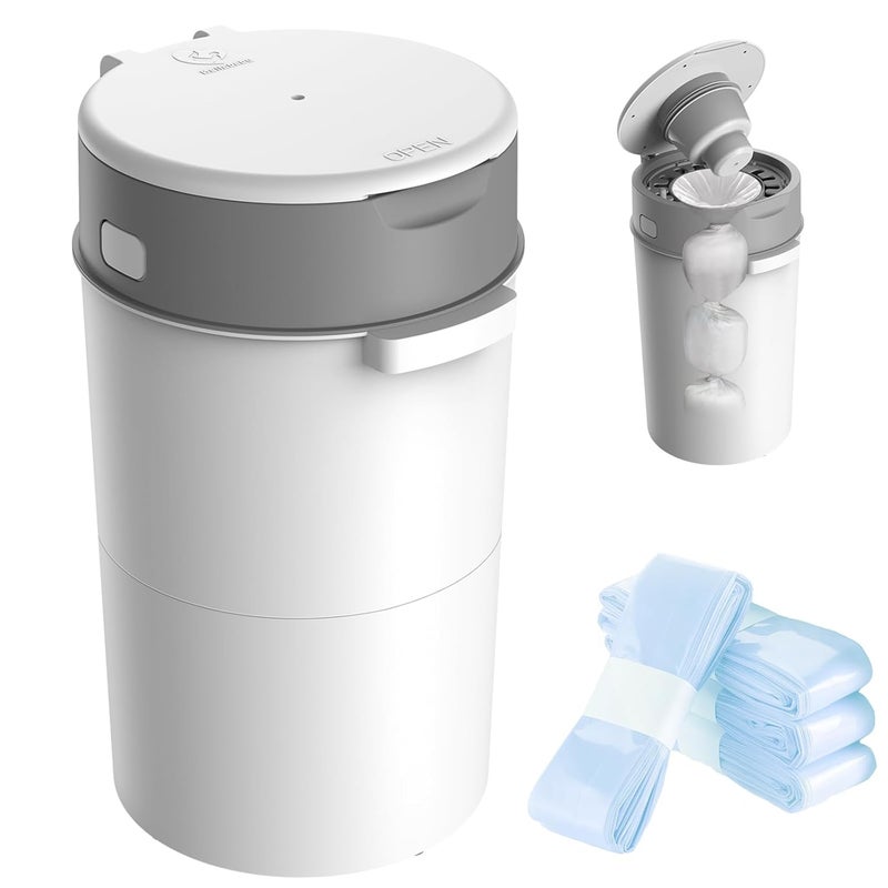 Bellababy Diaper Pail Upgrade Baby Diaper Bin with Double Odor Locking Includes 4 Refills 270 inchespcs Compact Design for Nursery - Image 1