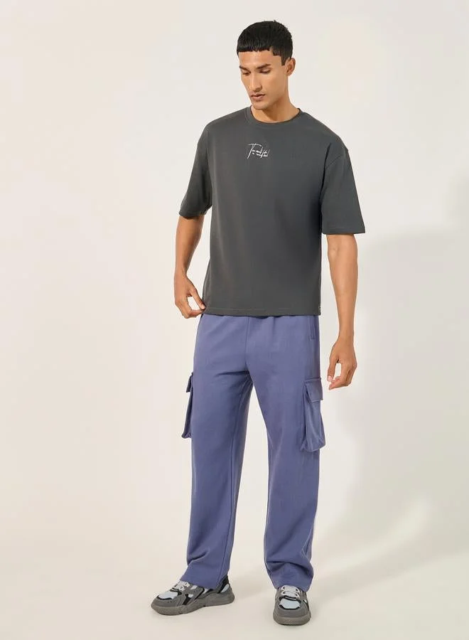 Styli Styli Slogan Print Crew Neck Oversized T-Shirt