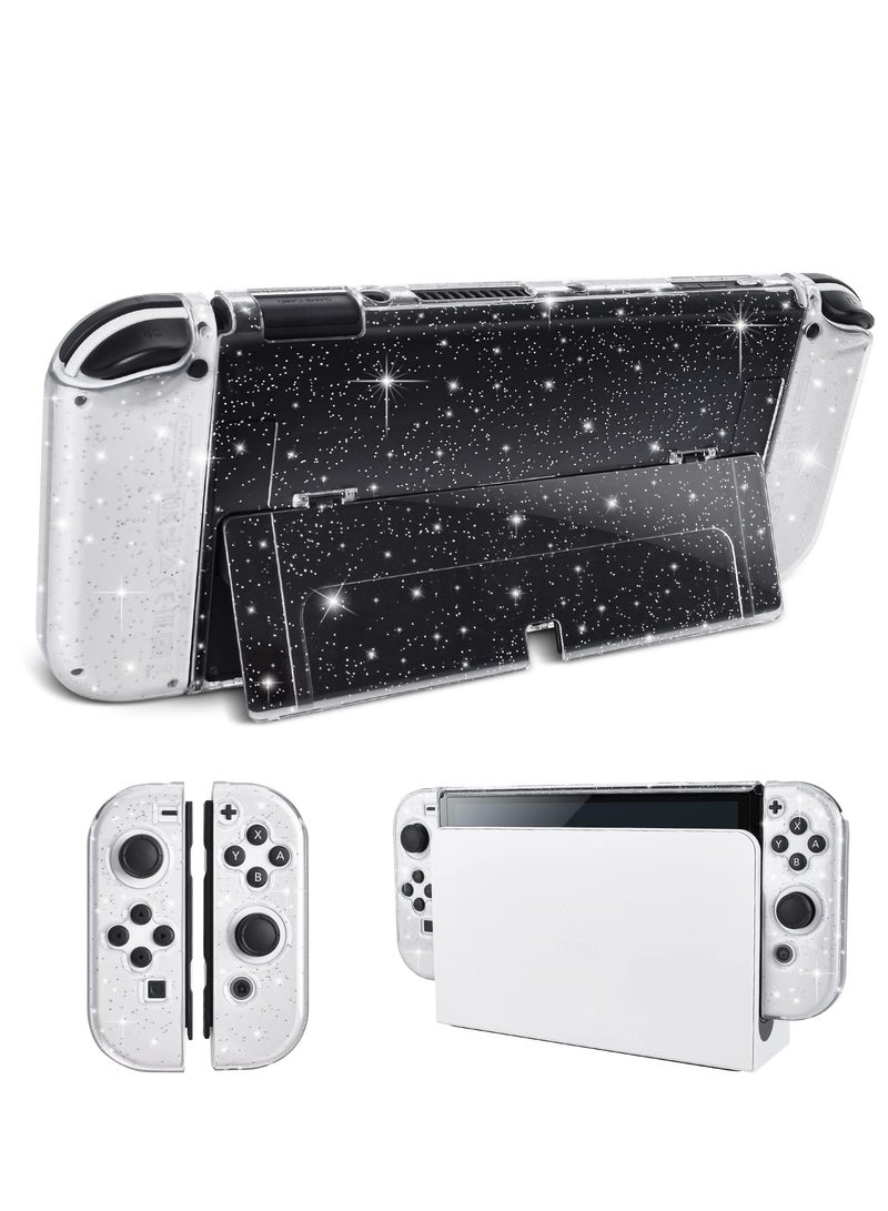 Excefore for Switch OLED Case Glitter Bling Soft TPU Cover with Shock-Absorption and Anti-Scratch Design Crystal - Image 1