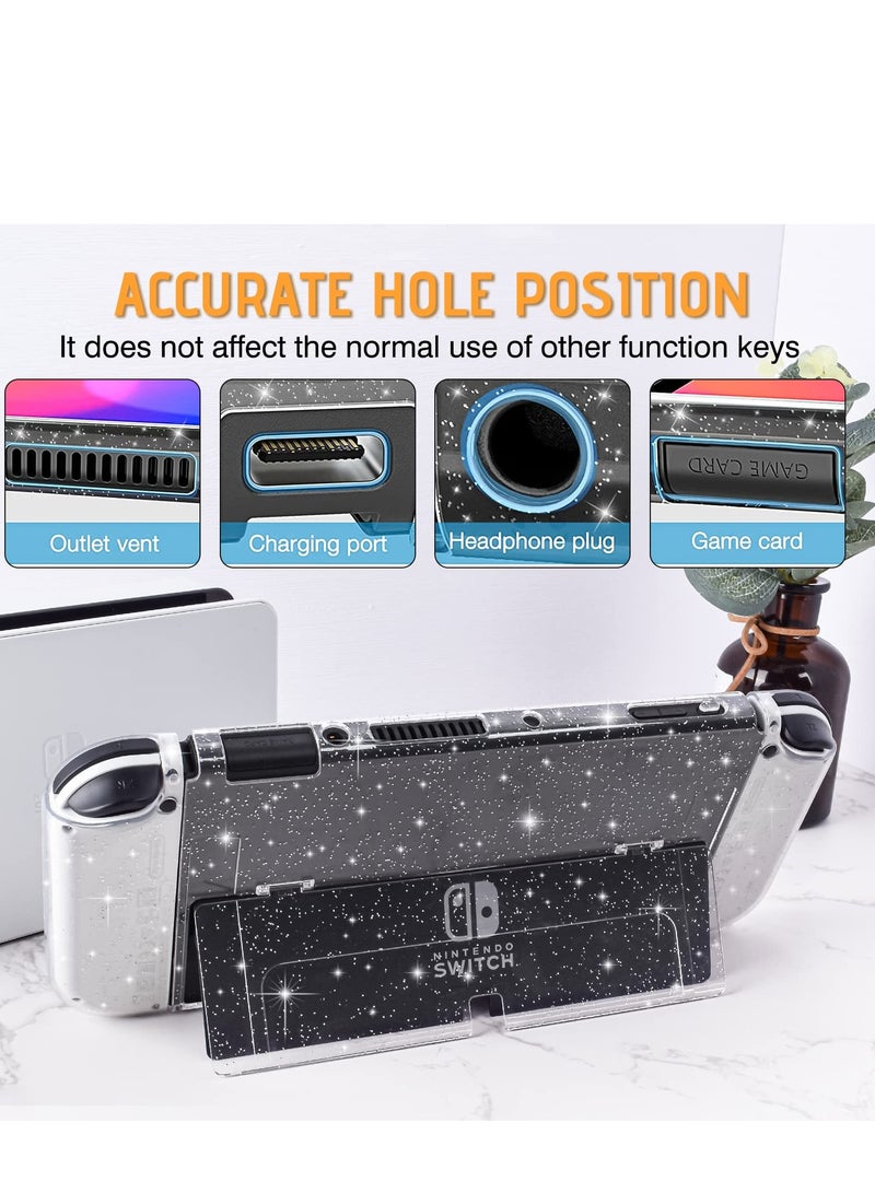 Excefore for Switch OLED Case Glitter Bling Soft TPU Cover with Shock-Absorption and Anti-Scratch Design Crystal - Image 2
