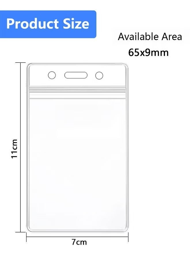 حامل شارة عمودي شفاف مكون من 20 قطعة، حامل بطاقة هوية قابل للغلق ومقاوم للماء، حامل شارة اسم بلاستيكي للمكتب والمدرسة والمؤتمرات - Image 2