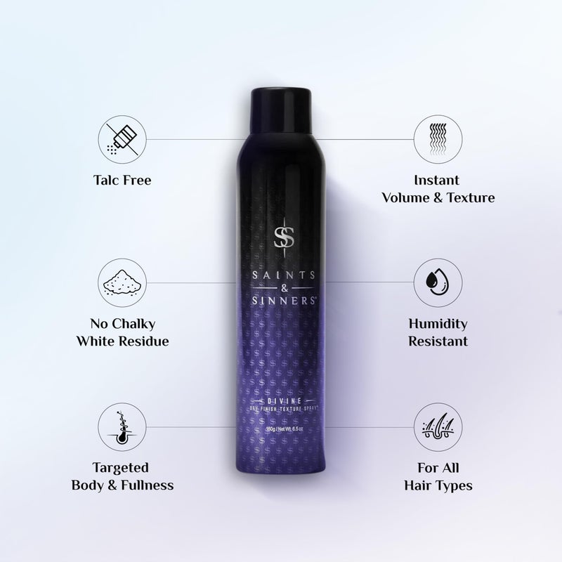 Saints & Sinners Divine Dry Finish Texture Spray for Volume, Texture and Body - Image 2
