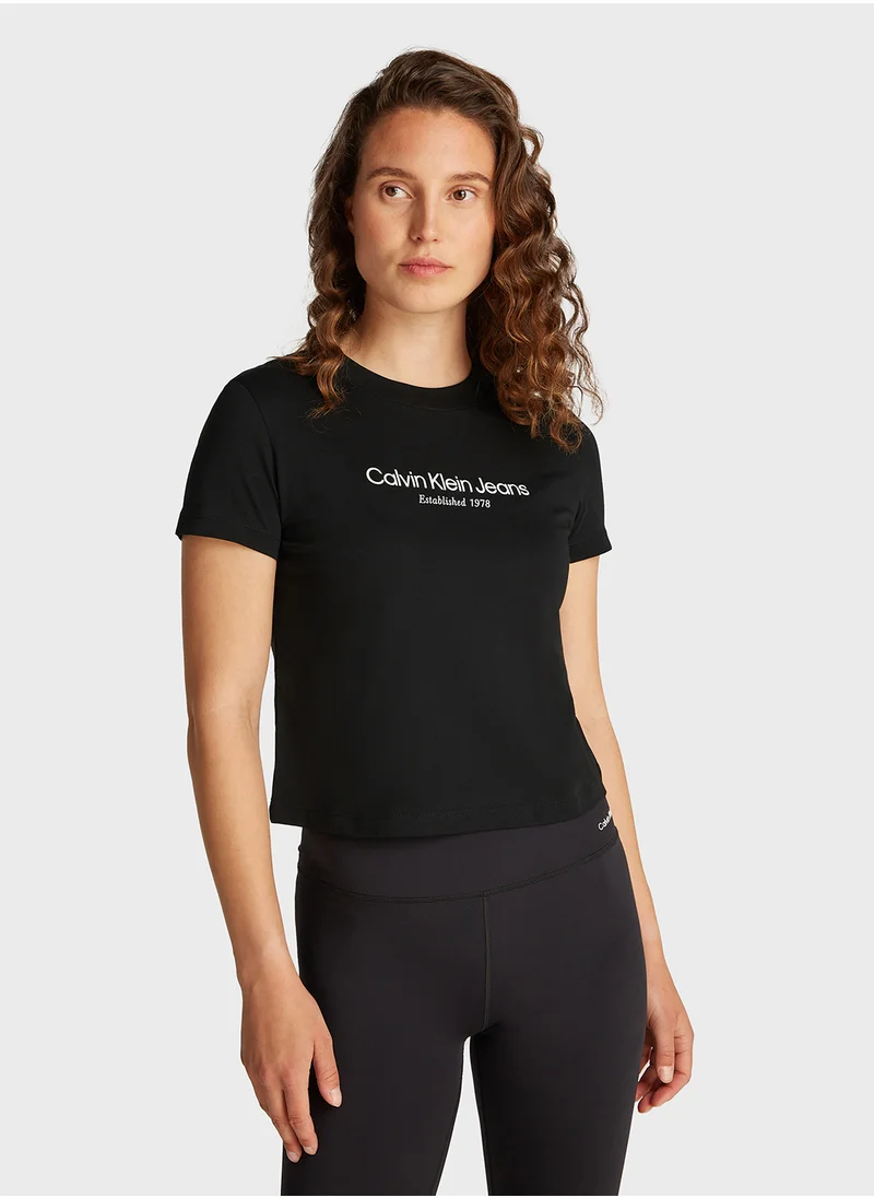 Calvin Klein Jeans Logo Graphic Baby Tee