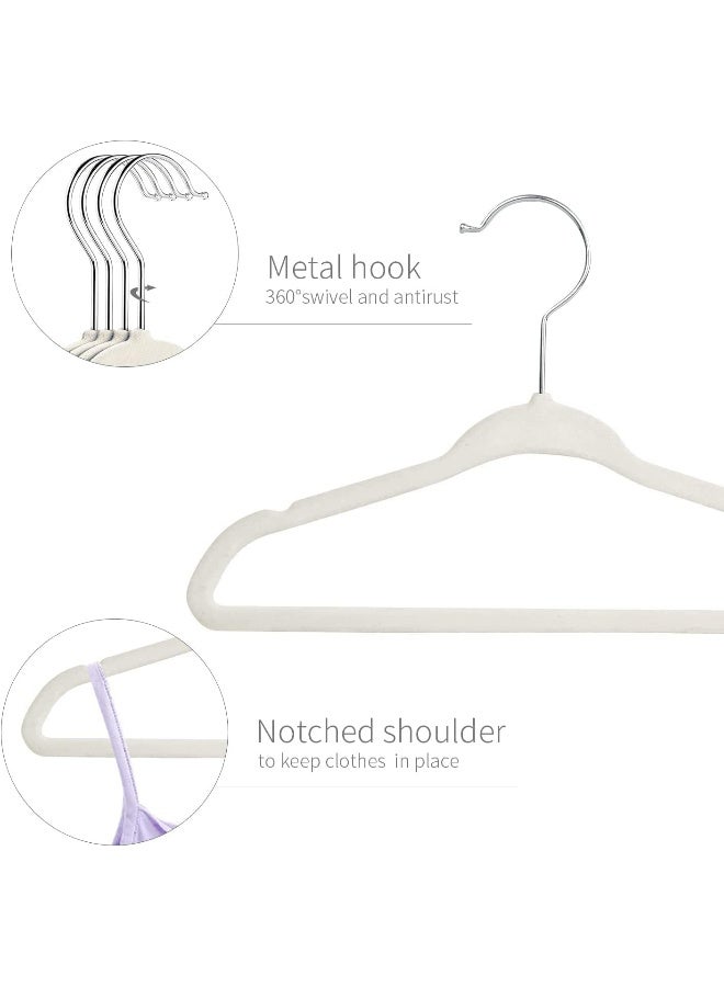ManGotree 10 Pack (28cm) Beige Color Baby Velvet Hangers, Infant and Toddler Hangers, No-Slip Children Hangers, Ultra-Slim Space Saving Kids Hangers, Sturdy & Durable Clothes Hangers - Image 3