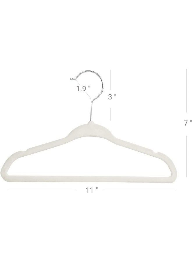 ManGotree 10 Pack (28cm) Beige Color Baby Velvet Hangers, Infant and Toddler Hangers, No-Slip Children Hangers, Ultra-Slim Space Saving Kids Hangers, Sturdy & Durable Clothes Hangers - Image 2