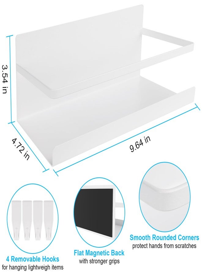 Seropy Magnetic Spice Rack for Refrigerator, 2 Pack Magnetic Shelf Fridge Organizer for Spice Jars, Magnet Shelves Seasoning Spice Holder with 4 Hooks for Kitchen White Board Pantry Organizers and Storage - Image 4