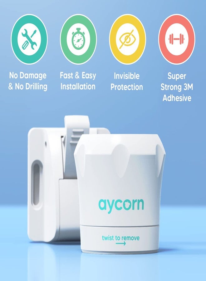 Aycorn أقفال أمان مغناطيسية للأطفال من AYCORN للخزائن (10 أقفال ومفتاحان)، أقفال أمان للأطفال للأبواب والأدراج، عبوة من 10 قطع - سهلة التركيب، لا تحتاج إلى براغي أو حفر، مزلاج أمان للأطفال الصغار - Image 2