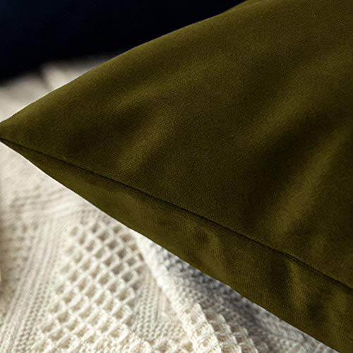 Khooti Velvet Cushion Cover, 18x18 | Mehandi | Pack of 1 | Solid Plain Soft & Smooth, Decorative Cushion Covers for Living Room, Bedroom, Couches, Chairs, Sofas, Beds & Home Decor - Image 3