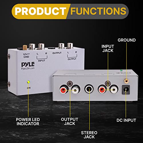 Pyle Ultra Compact Phono Preamp Mini Turntable Preamp for Audio Guitar Microphone RCA InputOutput for Record Player Receiver Amplifier PP444 - Image 3