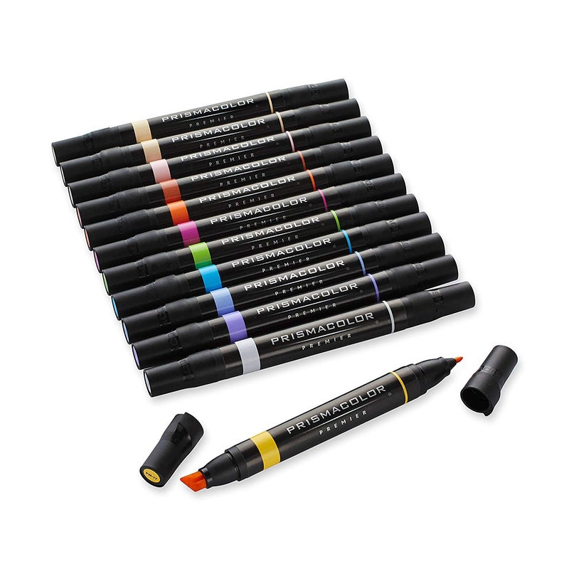 Prismacolor Premier Double-Ended Art Markers, Fine And Chisel Tip, Manga Colors, Adult Coloring, 12 Pack - Image 2