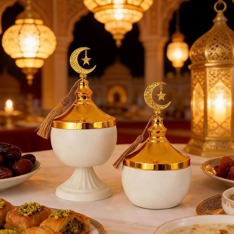 Stylish Muslims Festival Iron Candy Ramadans Snacks Storage Bowl for Festive Decorations and Household Storage Needs Muslims Festival Decors Container - Image 4